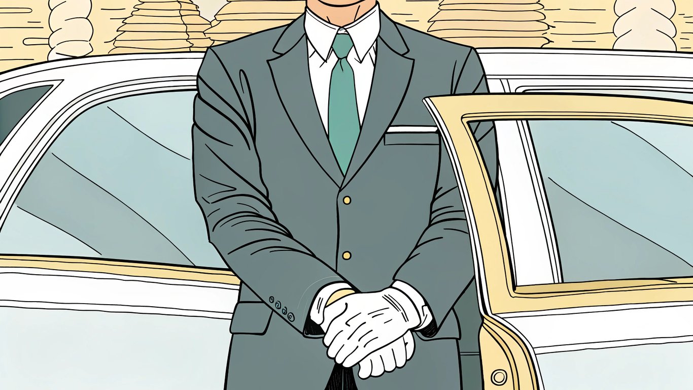 Impeccably dressed professional chauffeur