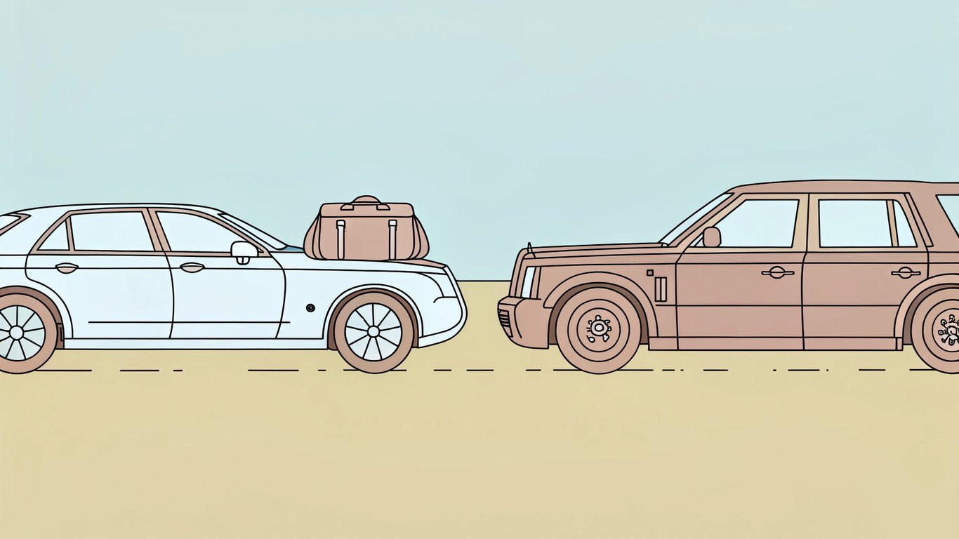 Comparison of sedan and SUV vehicle types with varying luggage capacities.