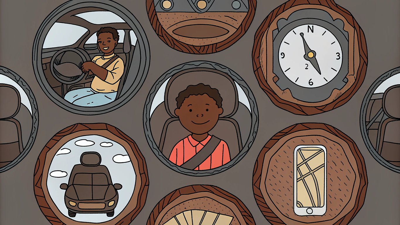 Icons representing car service add-ons like meet-and-greet, child seats, and multiple stops.