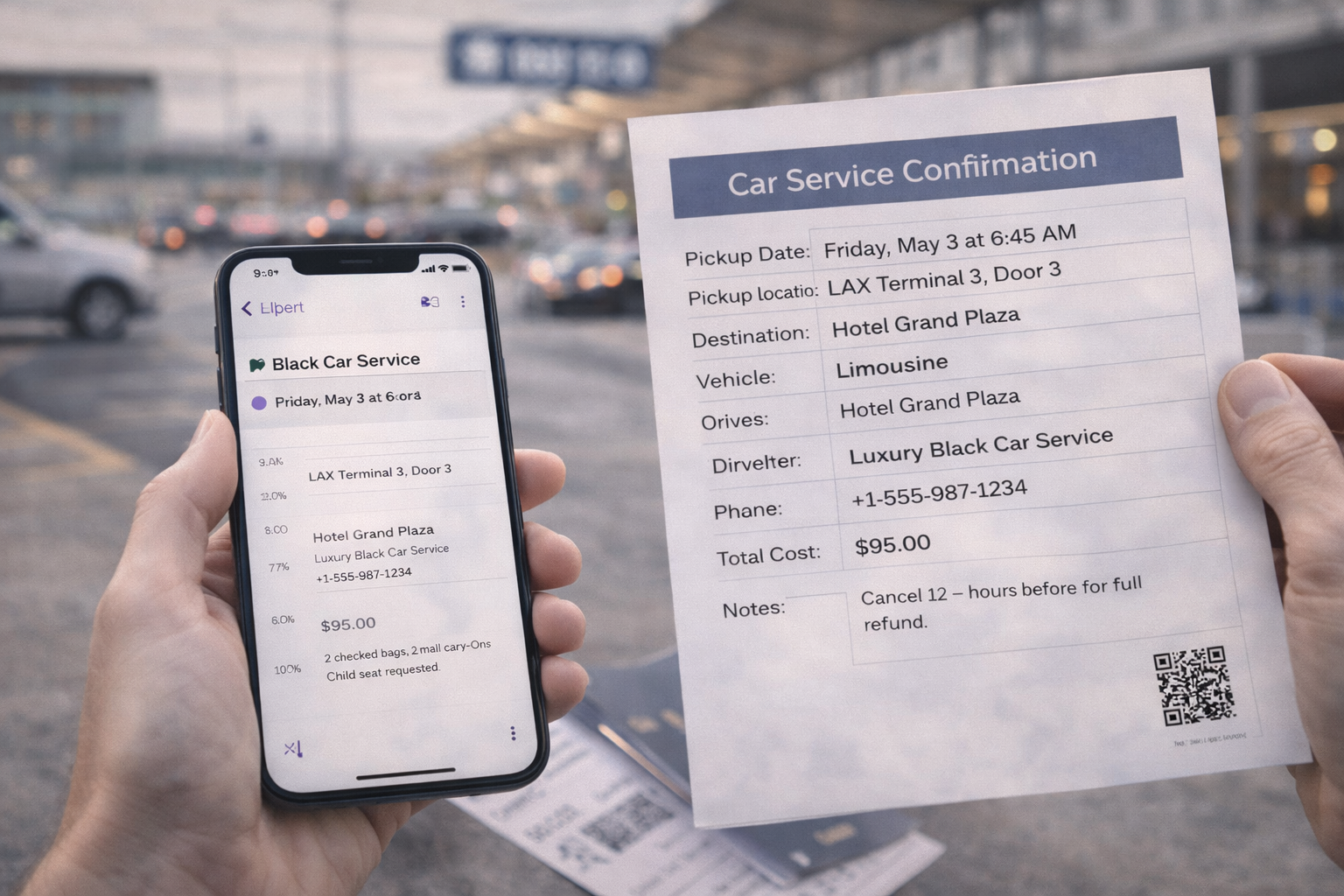 How to Book a Car Service: Complete Checklist 2 Rides On Time Car service confirmation at airport.png