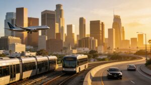 transportation to los angeles cityscape Rides On Time